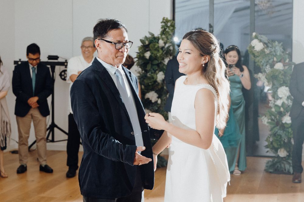 Dad emotional at his daughter's wedding captured by Apertured Media Auckland Wedding Photographer.