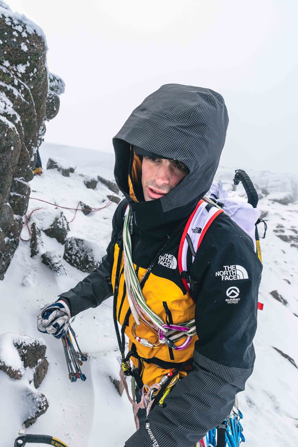 Winter mixed climbing in Cairngorms, Scotland with Matthew Pavitt. The Vicar (VIII 8).