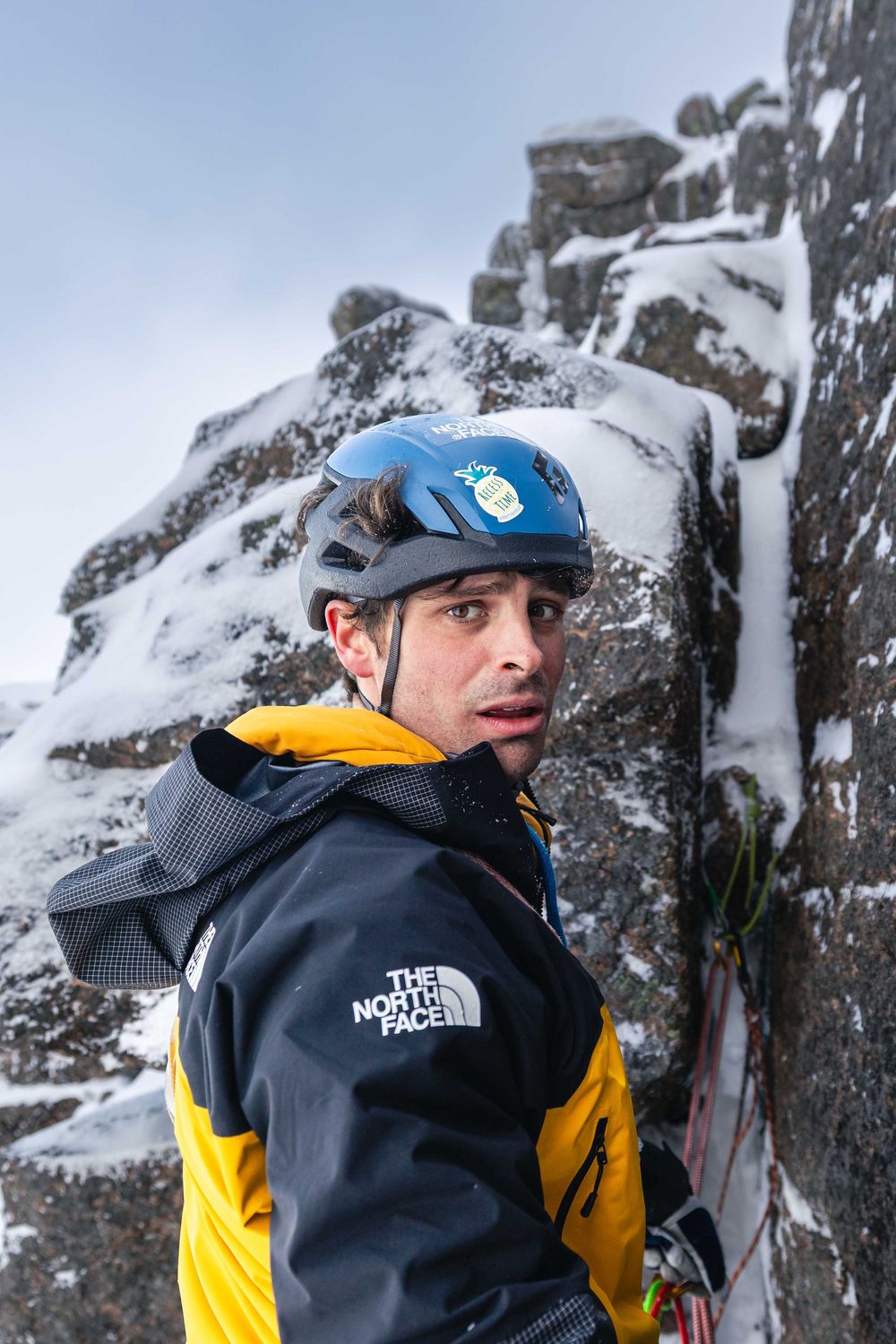 Winter mixed climbing in Cairngorms, Scotland with Matthew Pavitt. The Vicar (VIII 8).