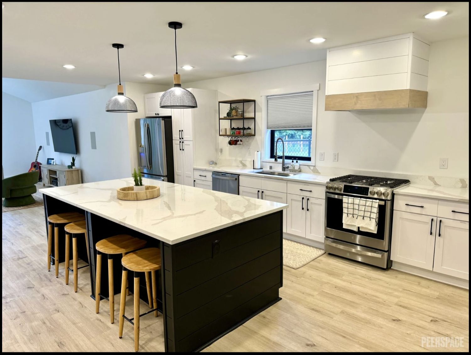 The Goat House photoshoot rental space in Bothell, WA for personal branding and headshots view of the space showing kitchen