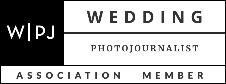 Professional black and white logo for WPJA Wedding Photojournalist Association Member.