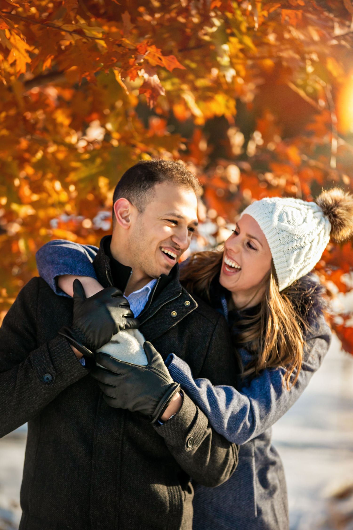 Winter Engagement Photos at Fanshawe Conservation Area London