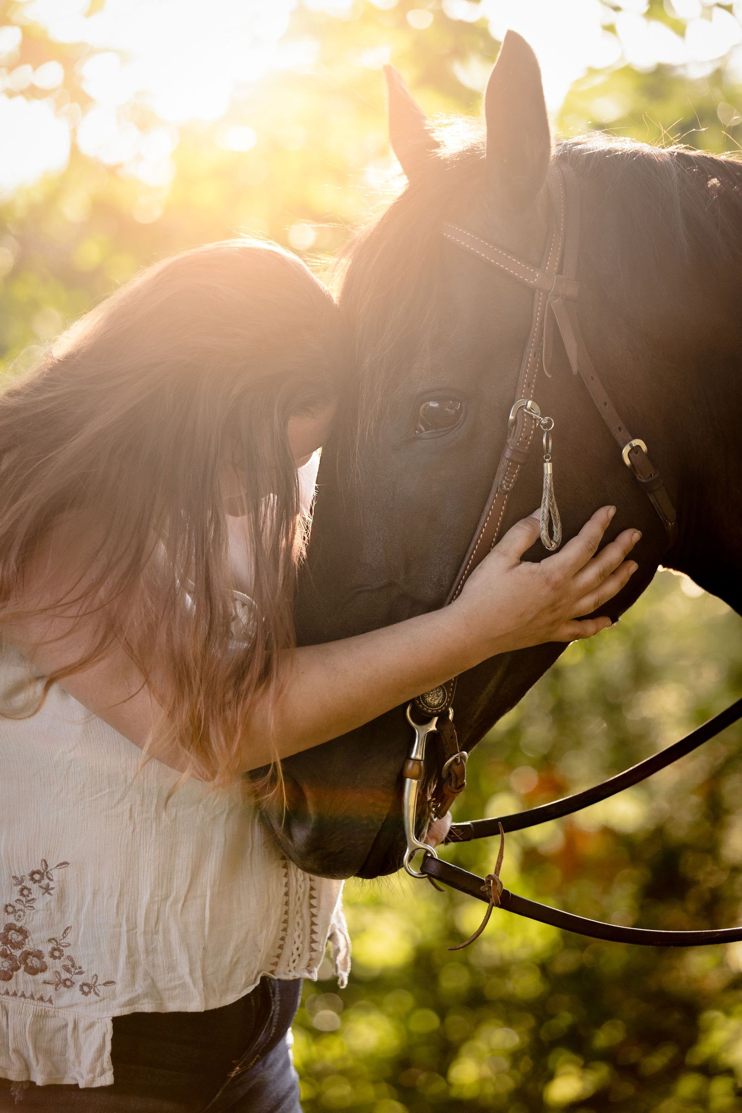 sunset horse and rider bond connection western memorial photoshoot