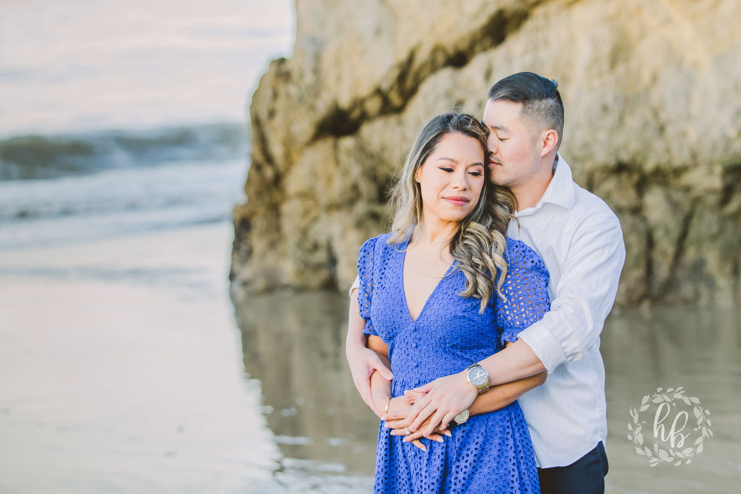 Malibu beach engagement photos