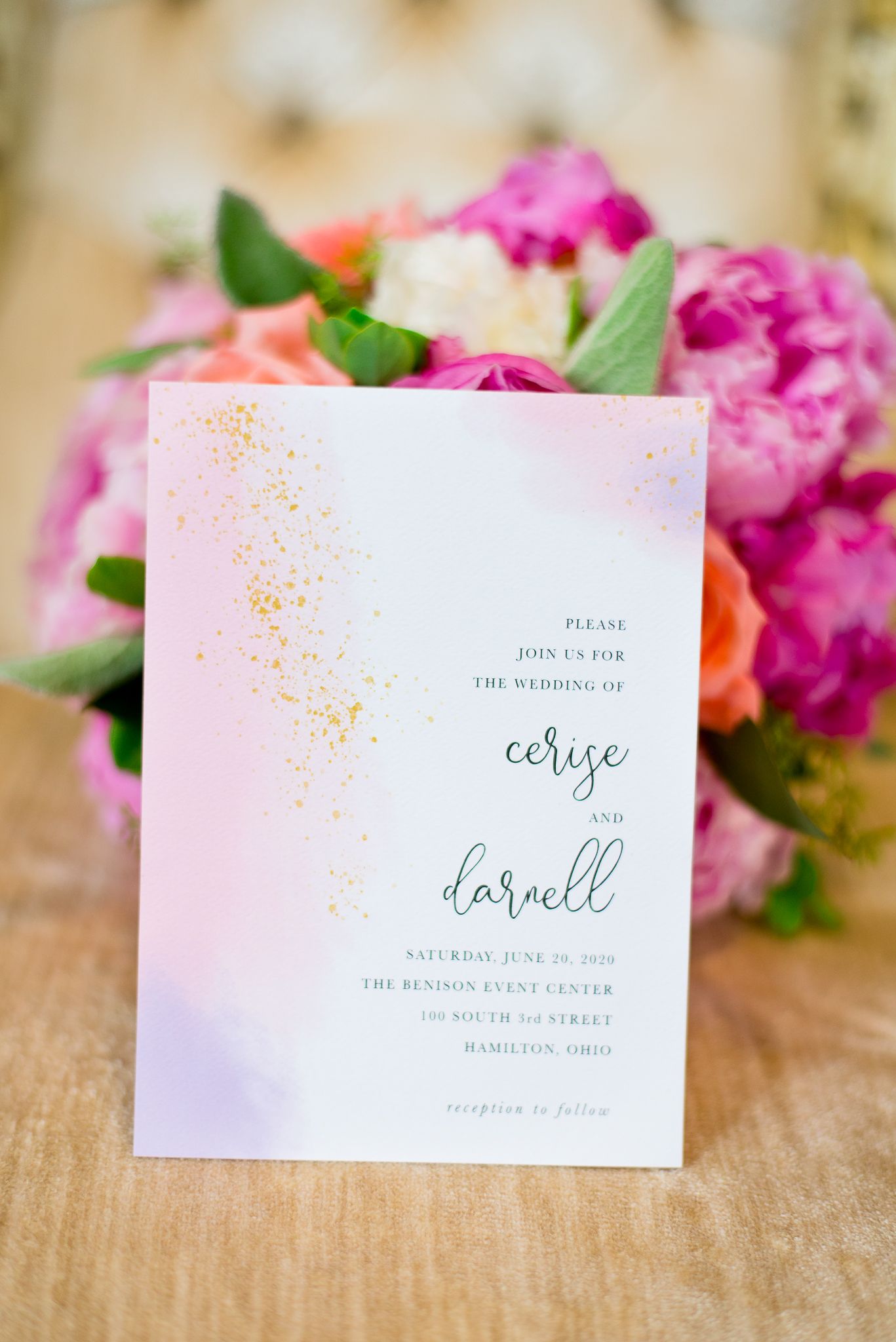 stationary, wedding, colorful, flowers, Benison, Cincinnati OH