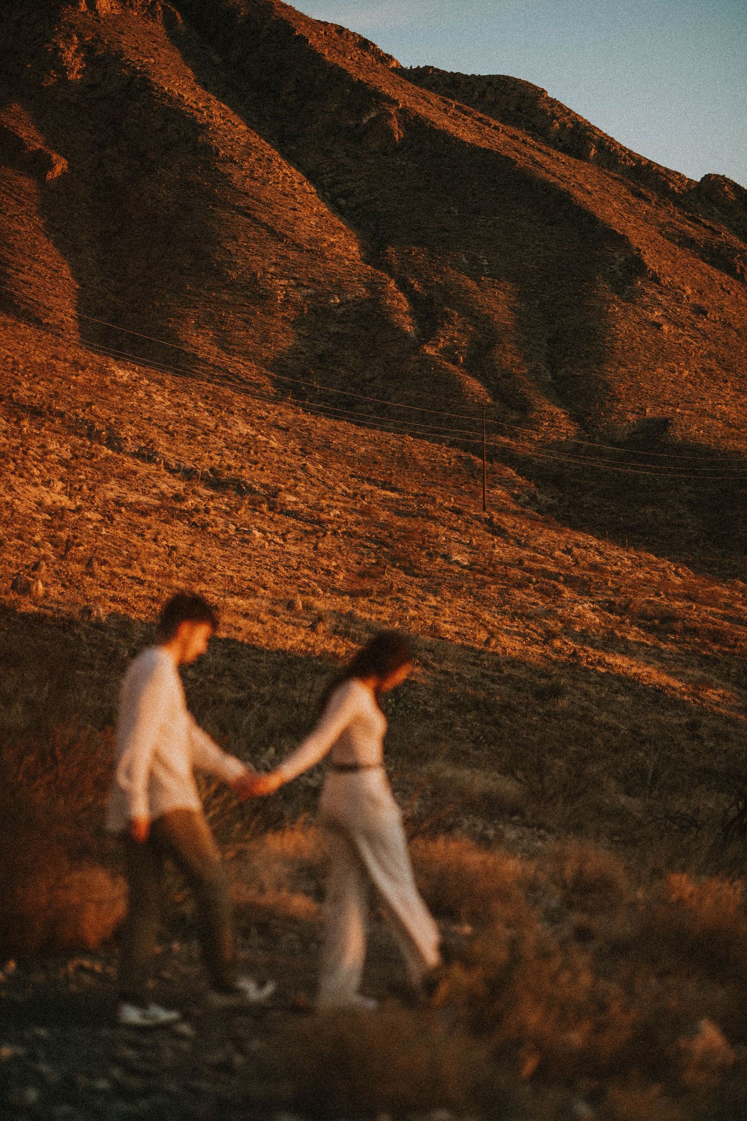 sunset desert couples session in el paso texas