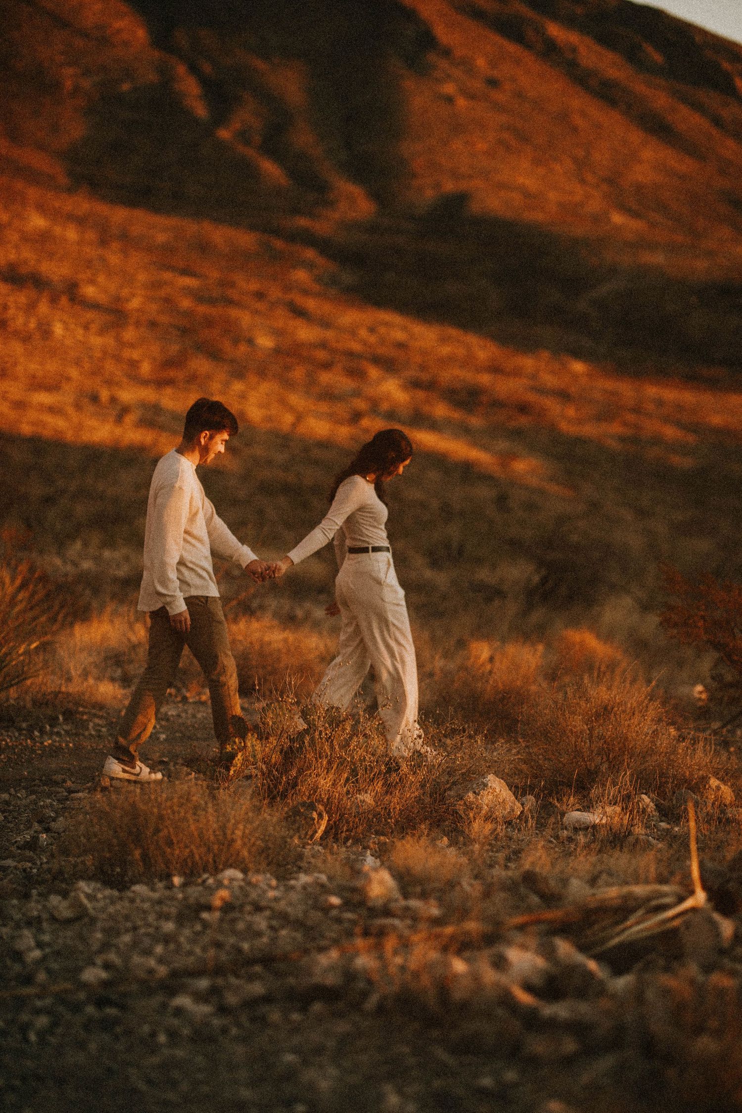 sunset desert couples session in el paso texas