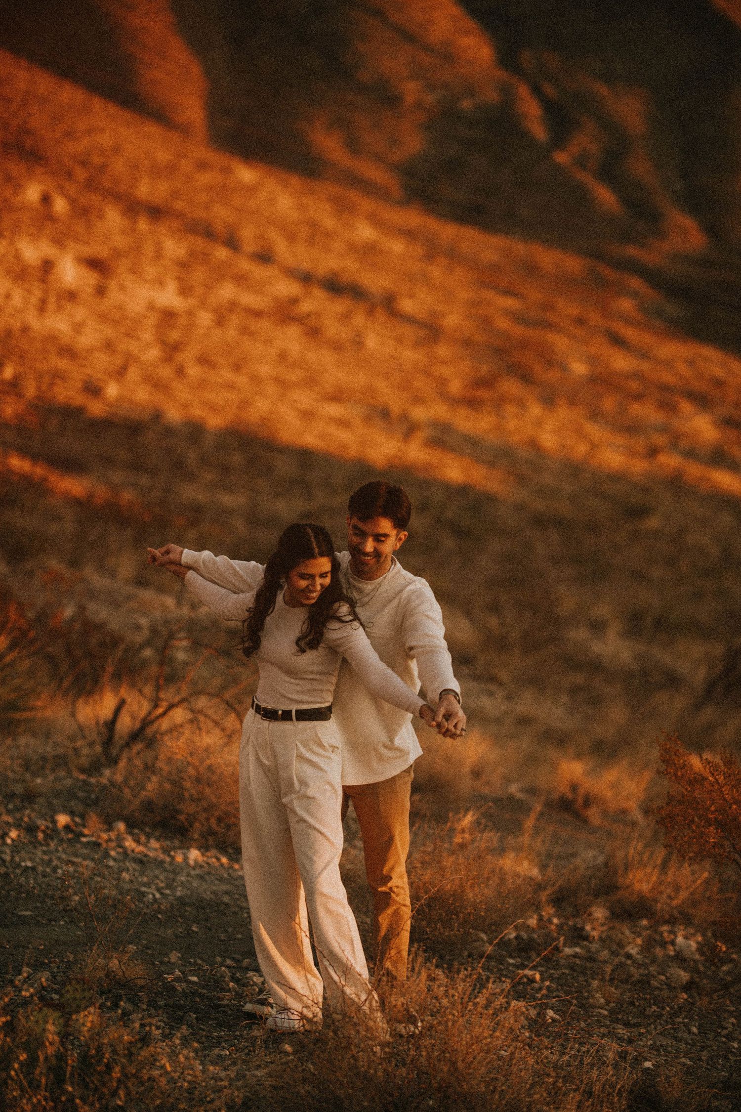 sunset desert couples session in el paso texas