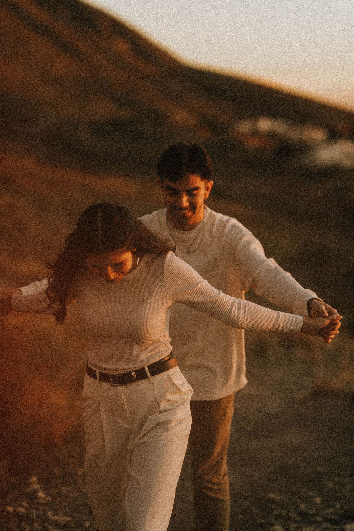 sunset desert couples session in el paso texas
