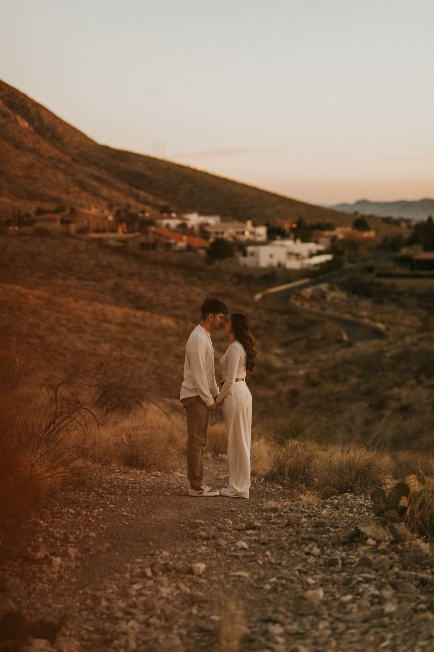 sunset desert couples session in el paso texas