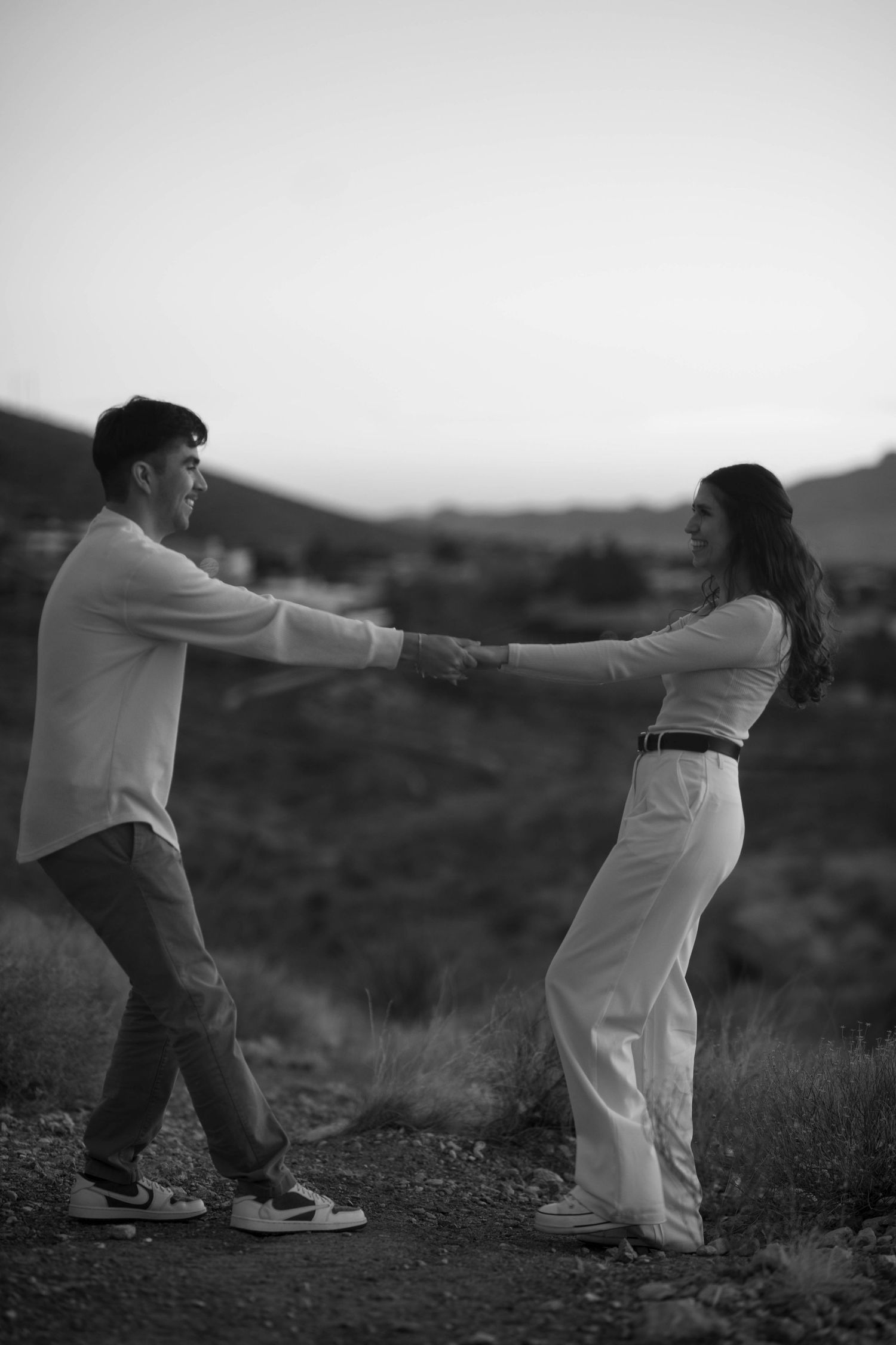 sunset desert couples session in el paso texas