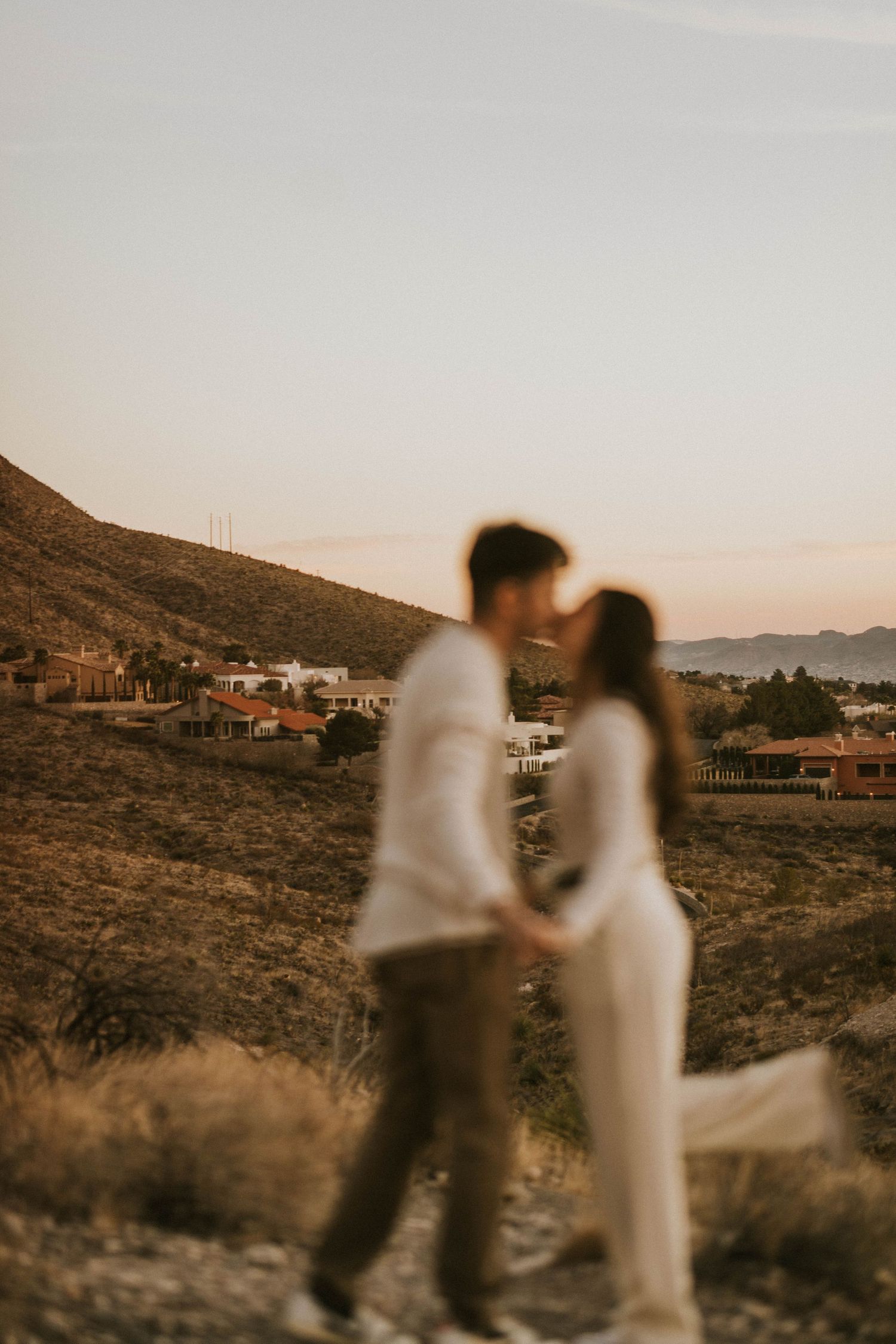 sunset desert couples session in el paso texas