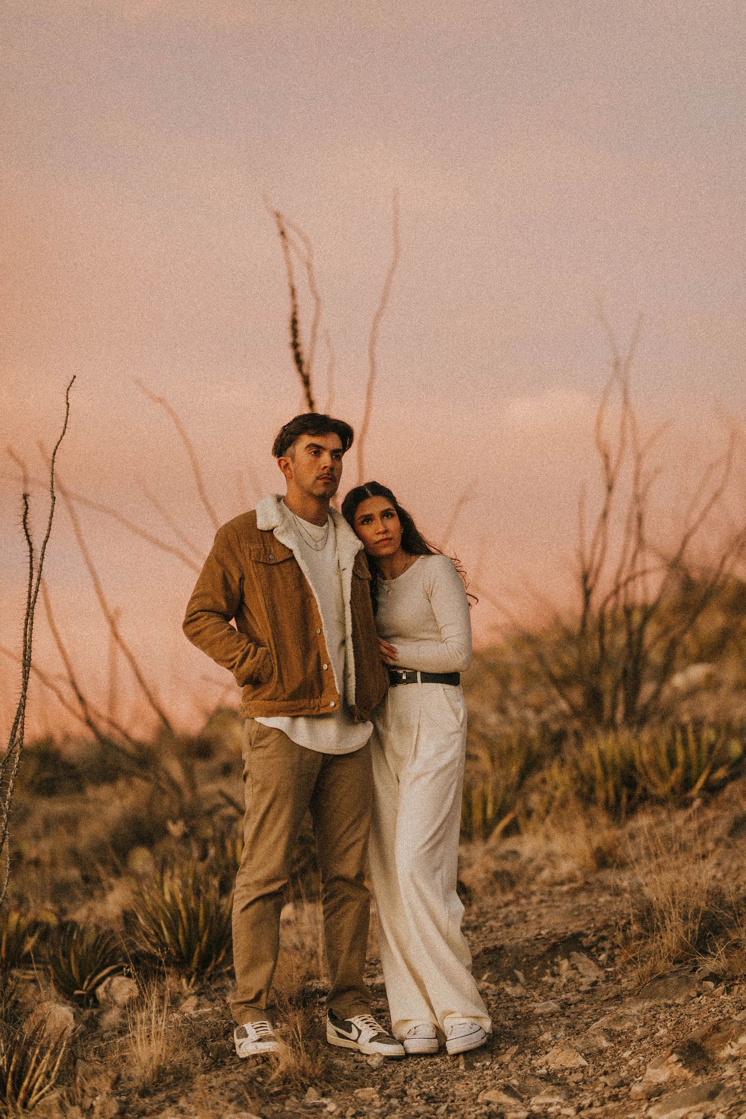 sunset desert couples session in el paso texas