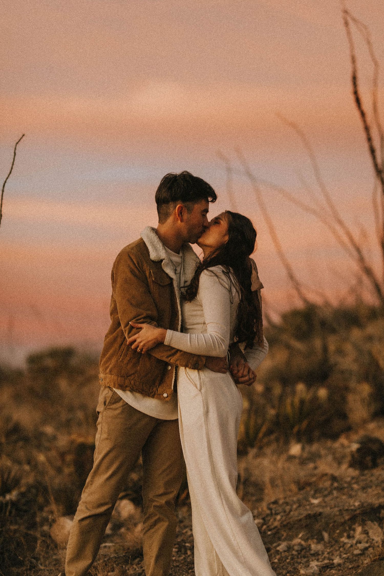 sunset desert couples session in el paso texas