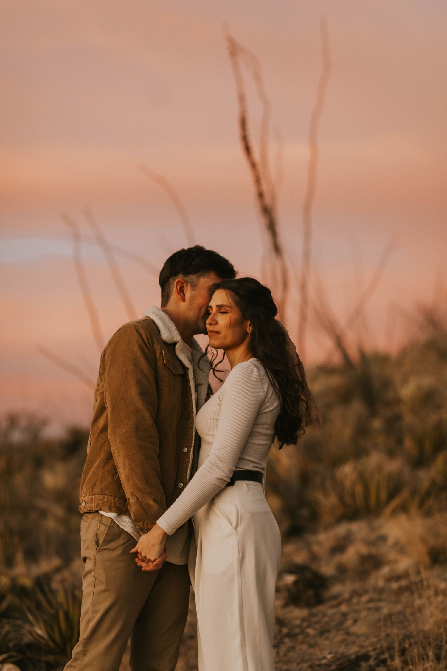 sunset desert couples session in el paso texas