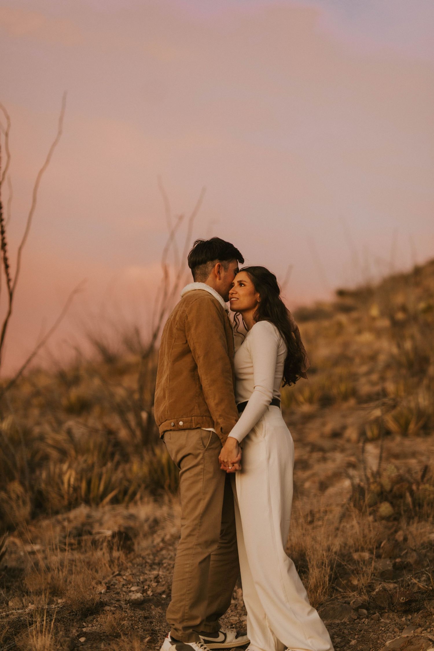 sunset desert couples session in el paso texas