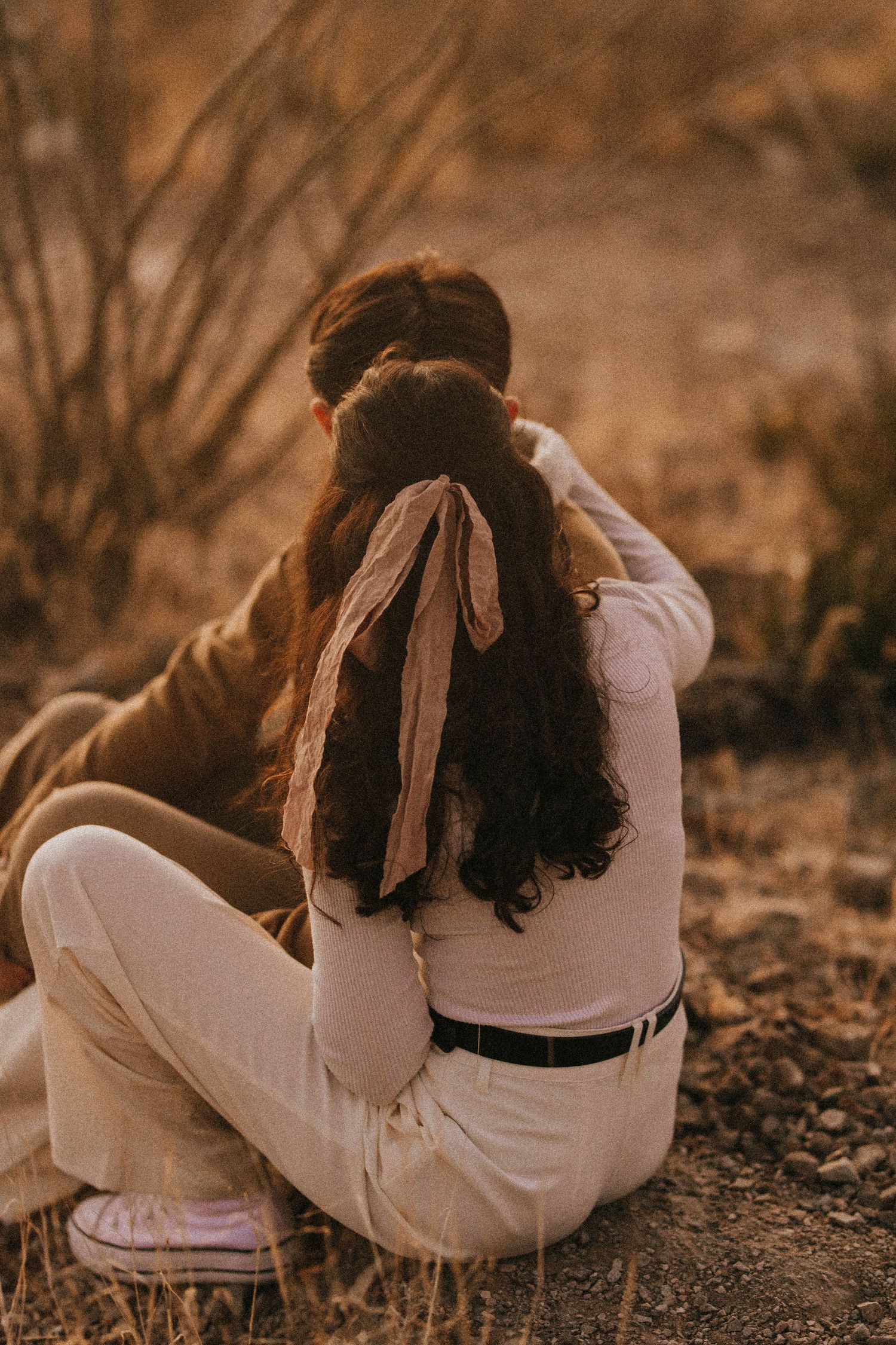 sunset desert couples session in el paso texas