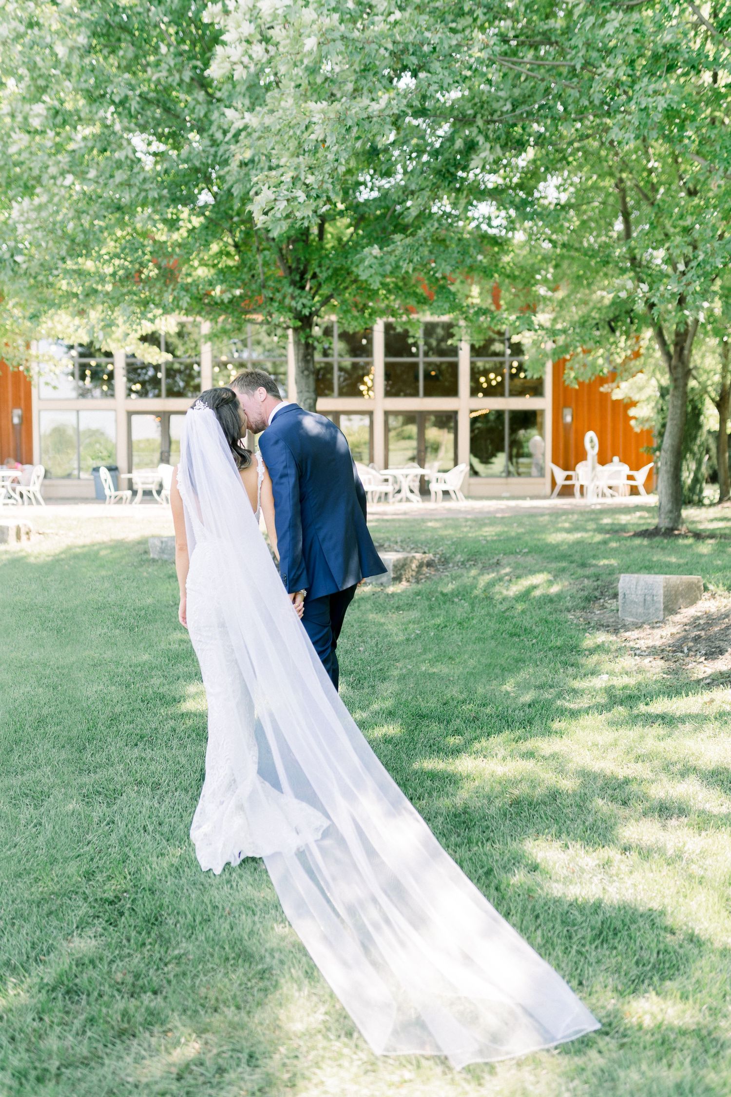 Vineyard photos with white willow events at Prairie Moon Winery wedding in Ames, Iowa