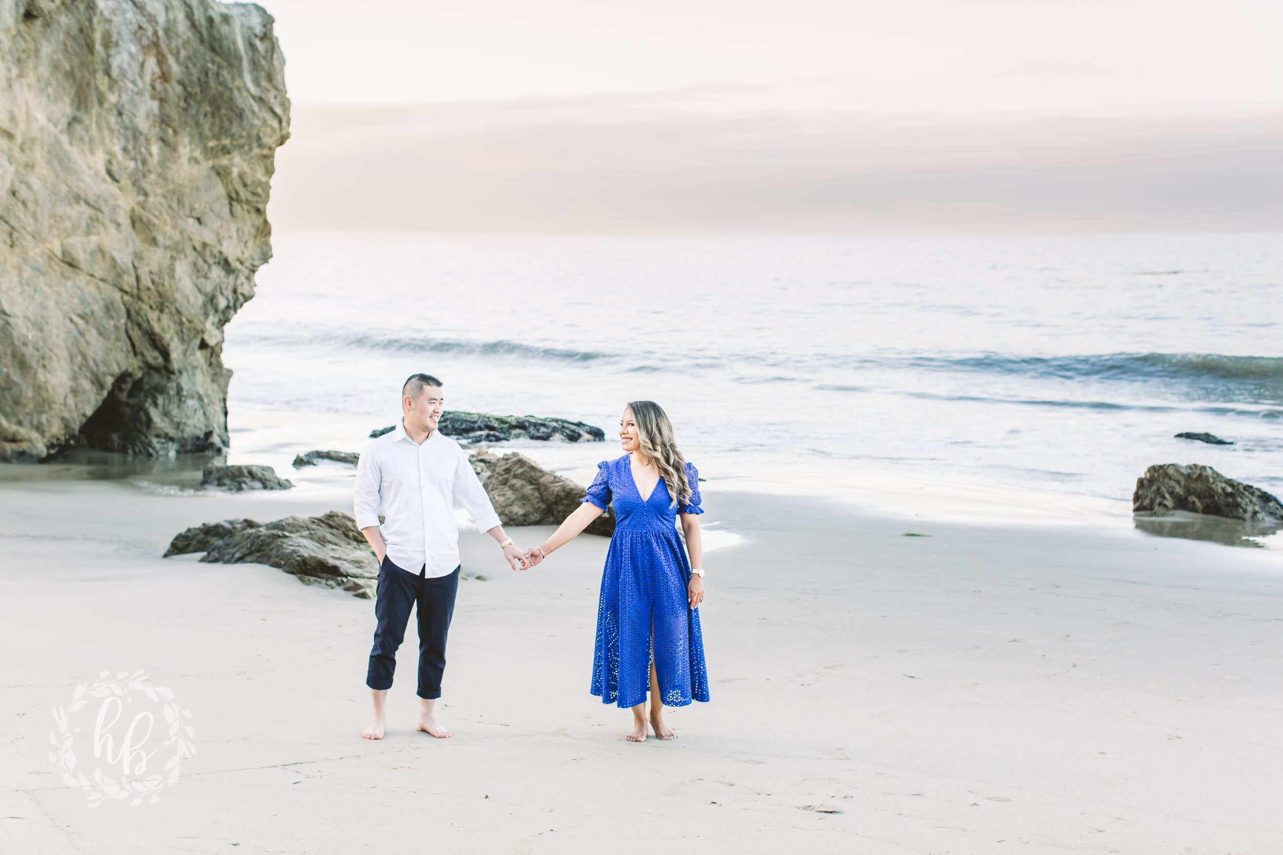 Malibu beach engagement photos