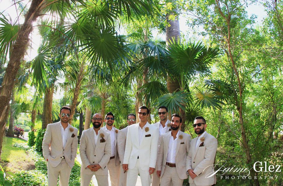 groomsmen at mayan palace riviera maya