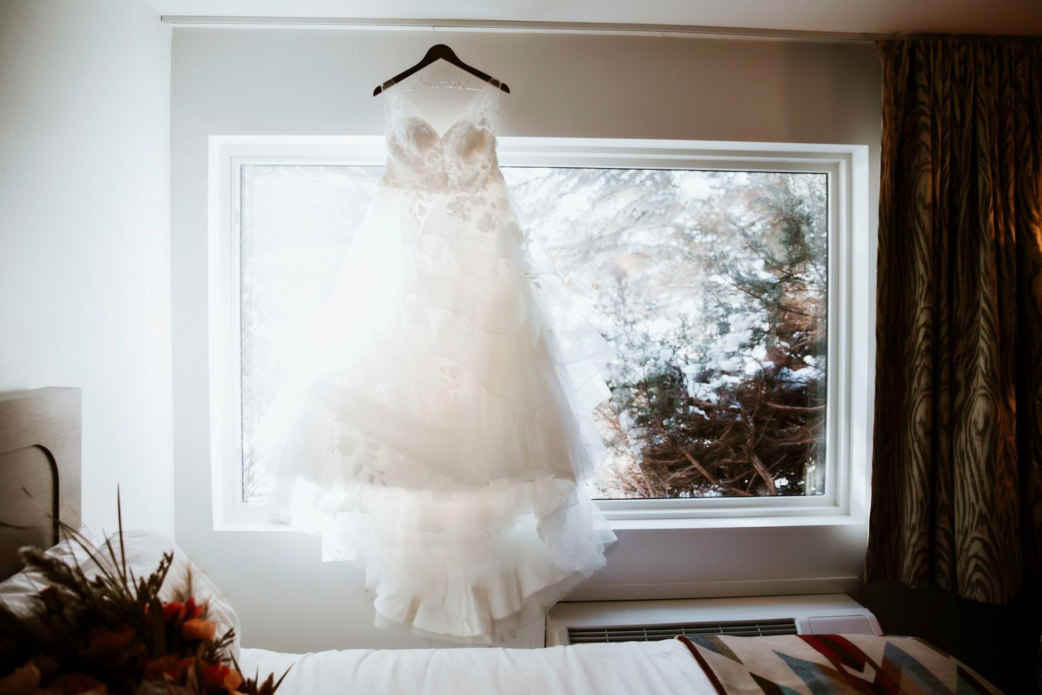 Wedding dress for Jackson Hole, WY Elopement by Carli Layton Photography, a Texas Elopement Photographer.