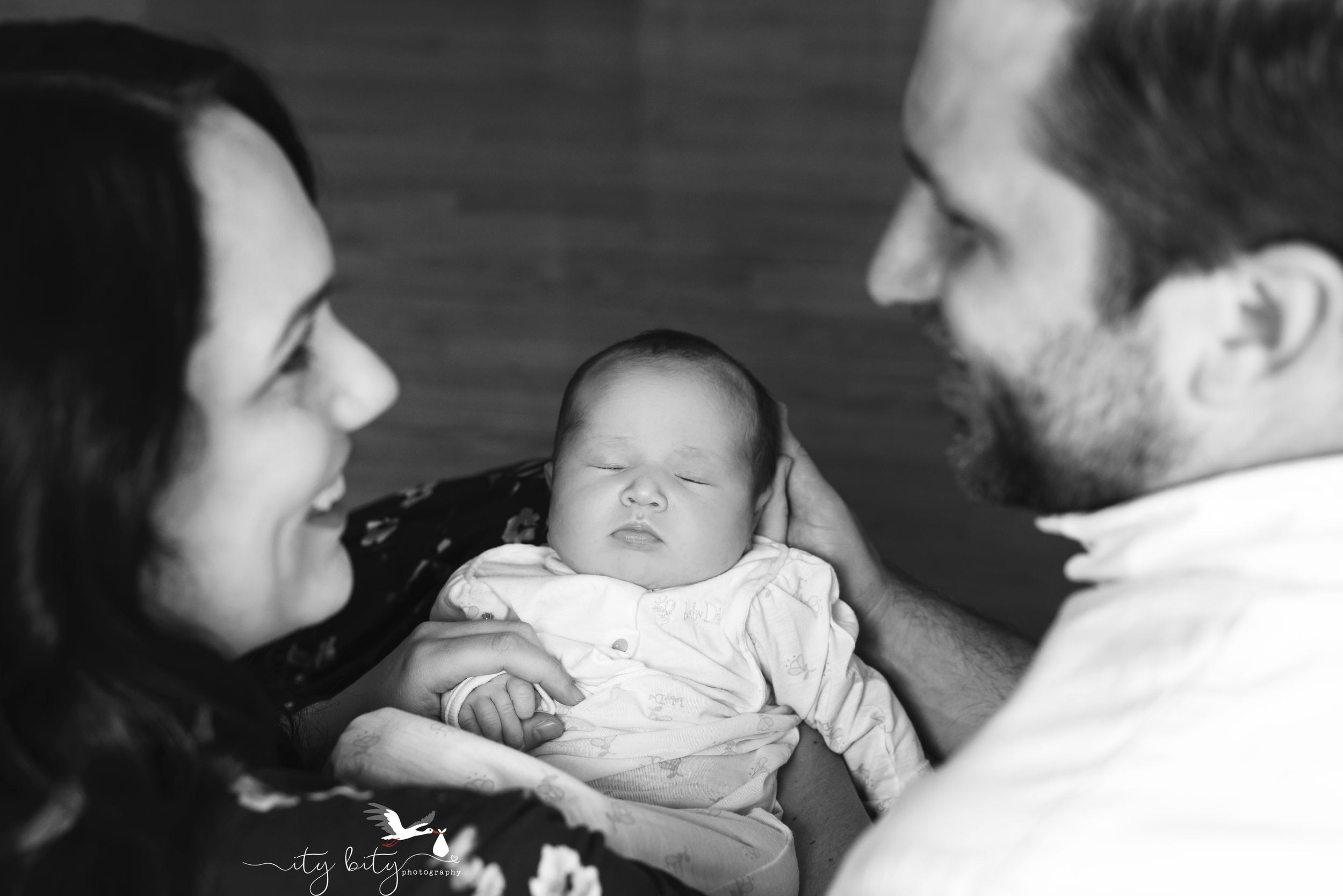 Special Detail shots of newborn baby Ellis close up while in her parents arms | Westlake Ohio Newborn Photographer