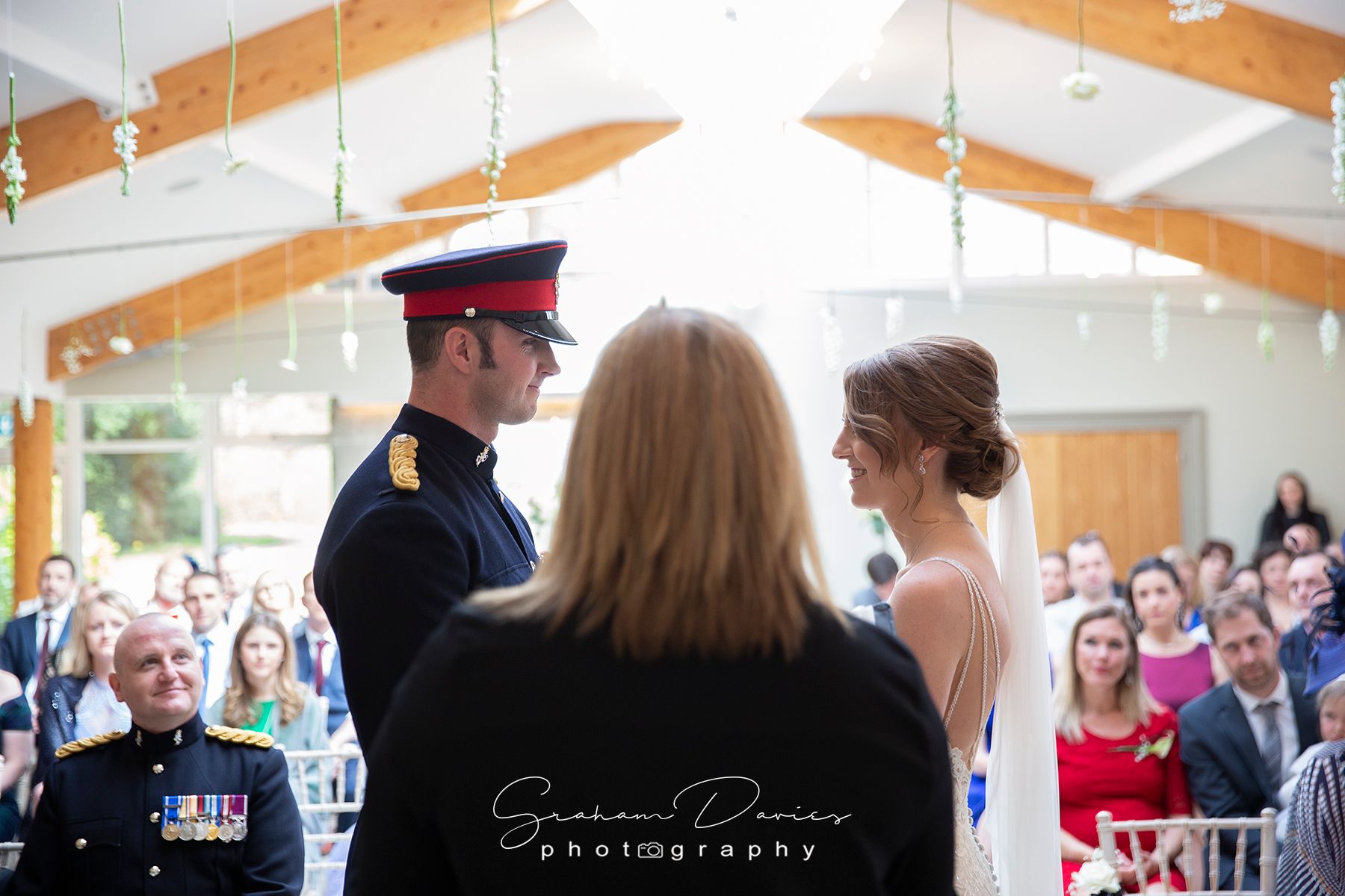 bride and groom during their vows at St Tewdrics House
