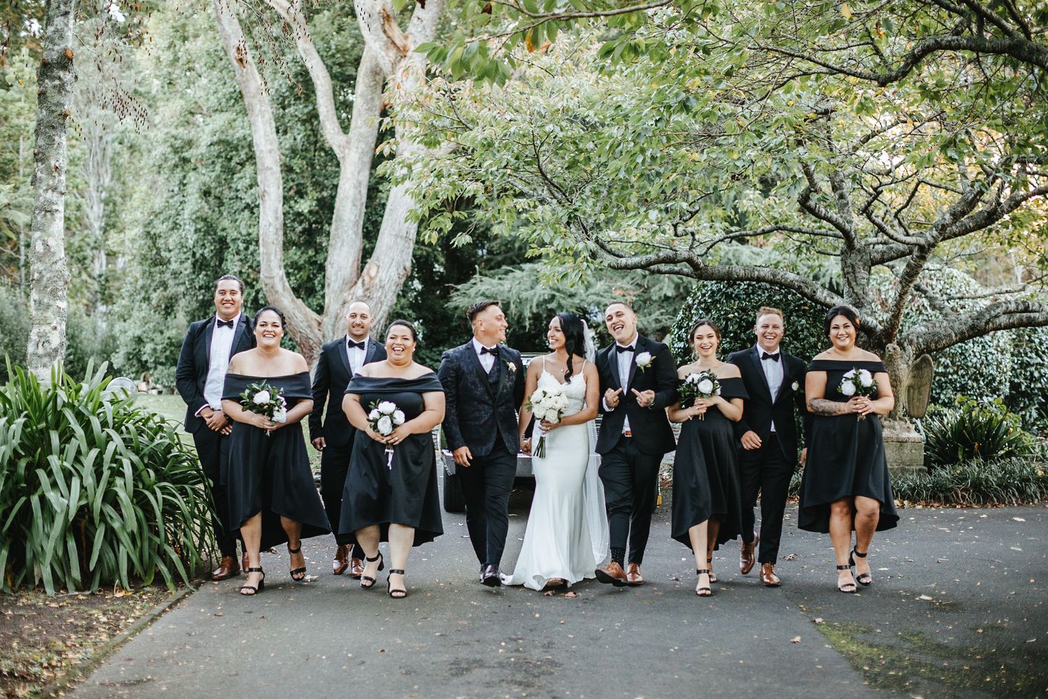 Bridal party session at a private property in Tauranga