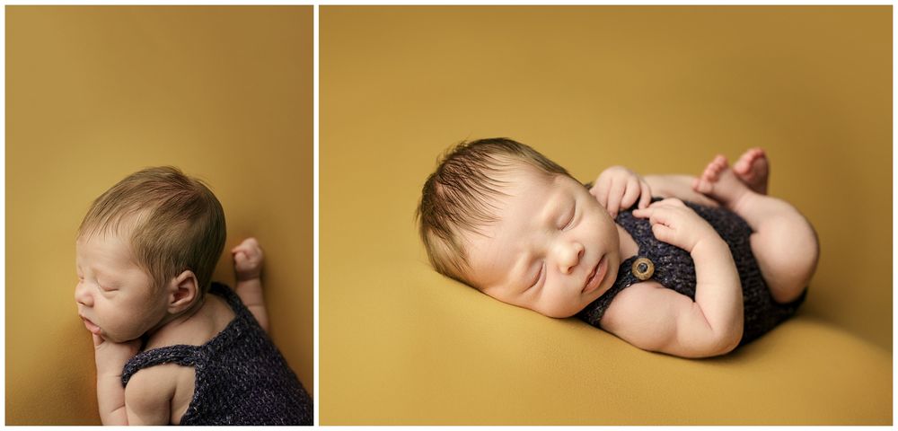 Austin Newborn Photography Newborn Portrait gold mustard backdrop