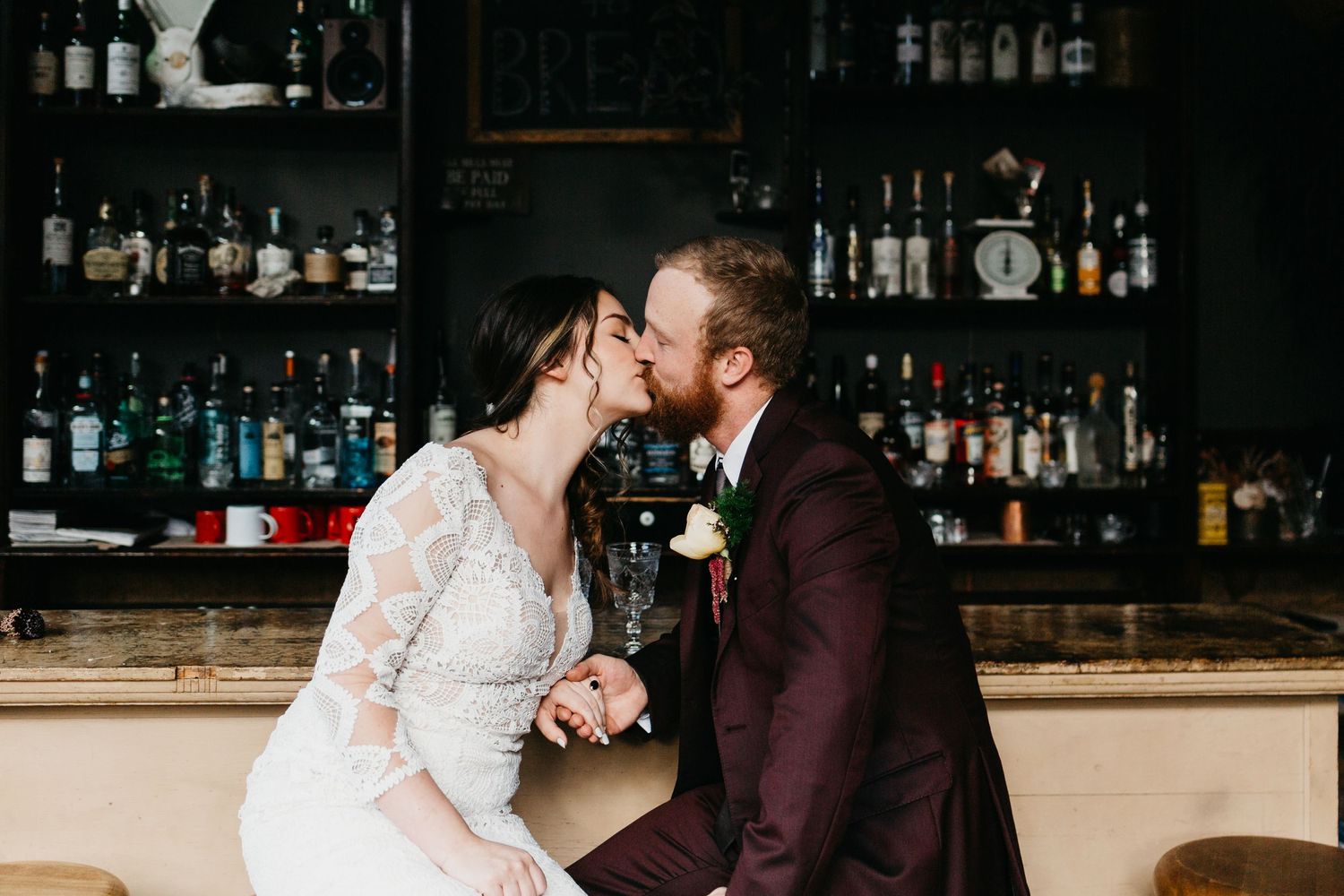 Boho Bread Bar Wedding Bride and Groom Silver Plume Colorado