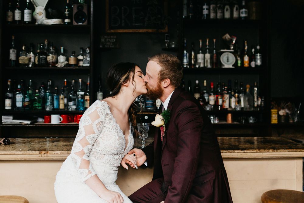 Boho Bread Bar Wedding Bride and Groom Silver Plume Colorado