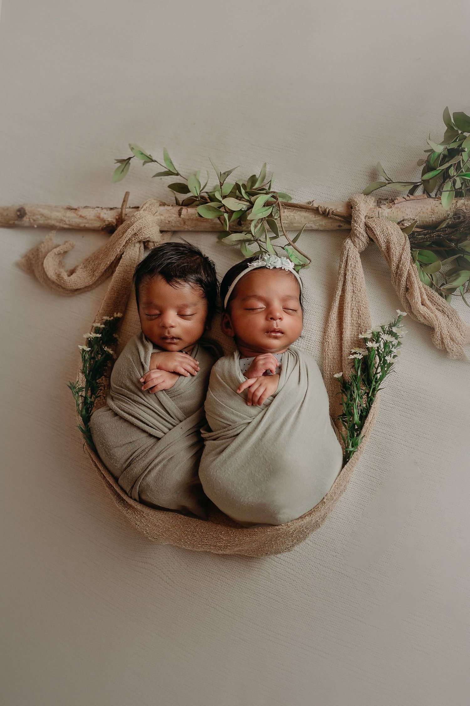Newborn Indian twins, newborn prop