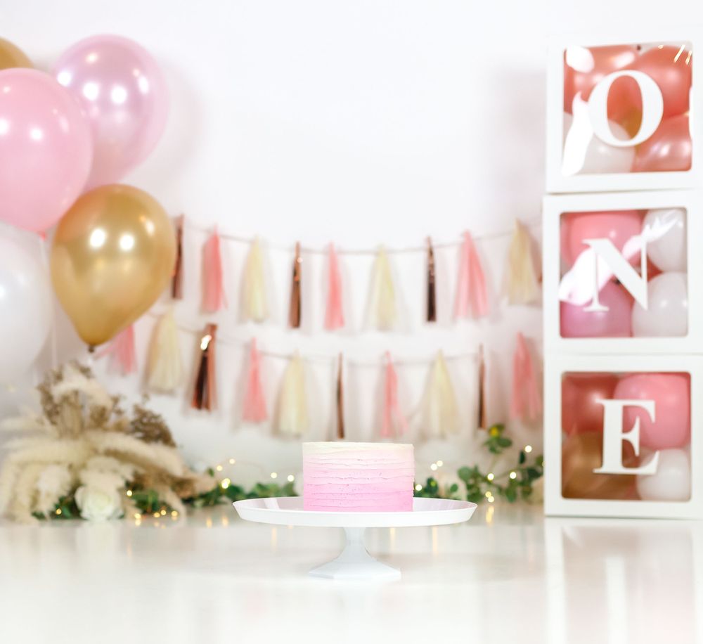 First Birthday Session In Kingston, Kingston Boho Cake Smash Set For Little Girl