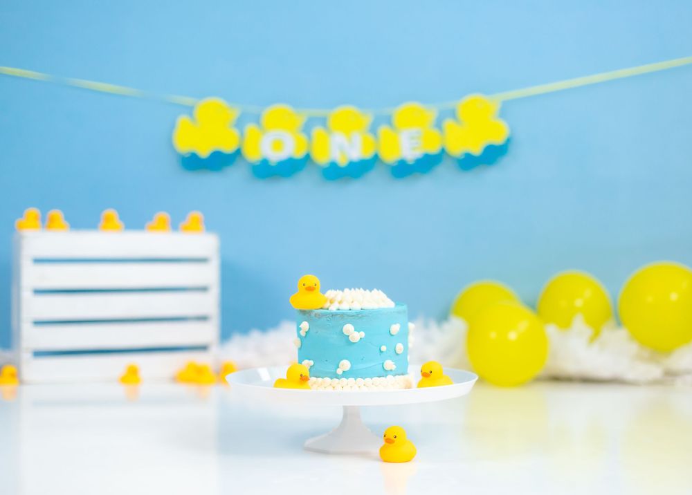 First Birthday Session, Cake Smash And Splash, Duck Theme Photo Session, Kingston, Ontario, Belleville And Brockville.