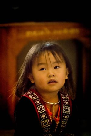Environmental portrait of Hmong Tribe girl at village school