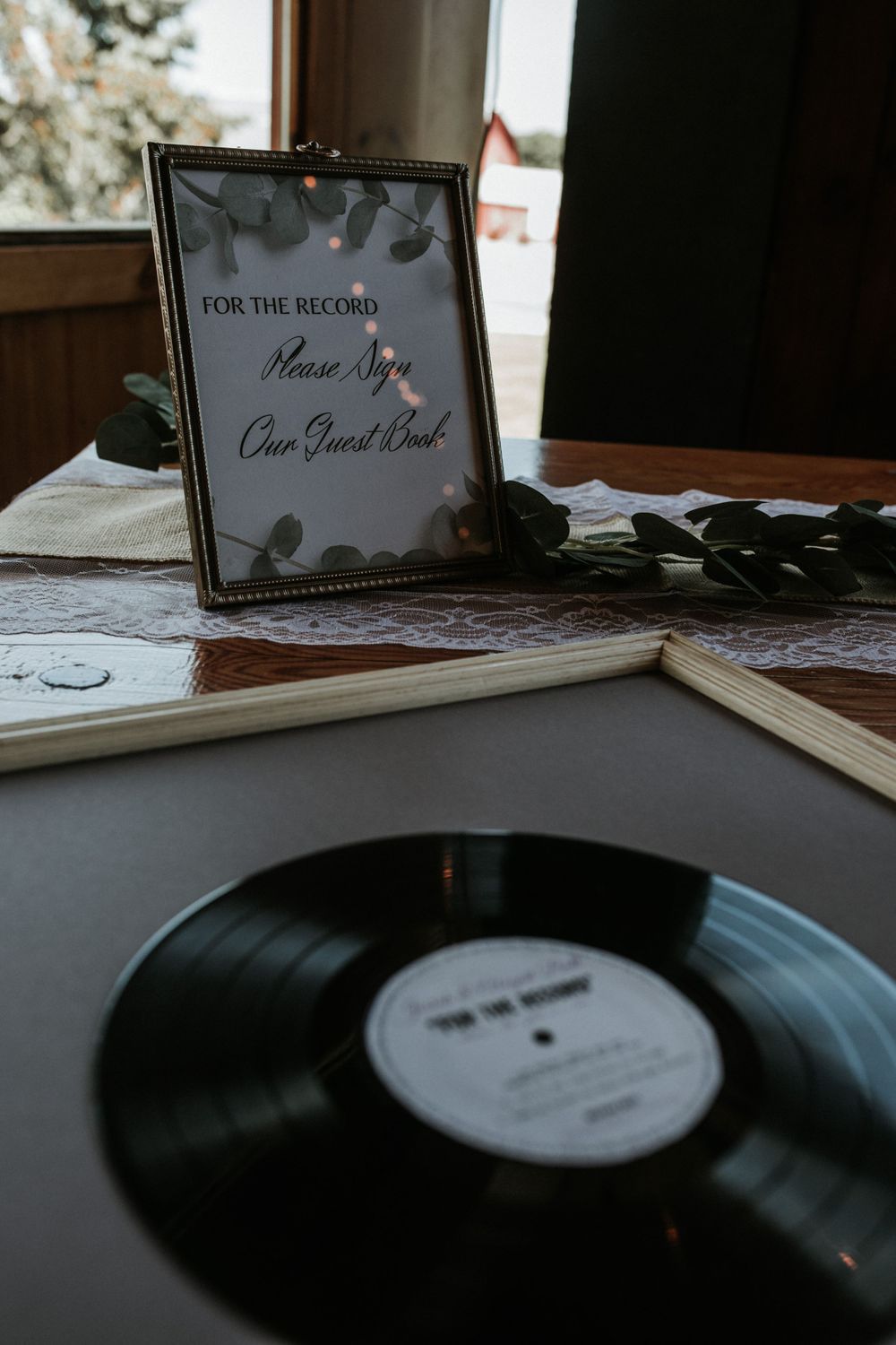 A record for guests to sign at a finger lakes wedding