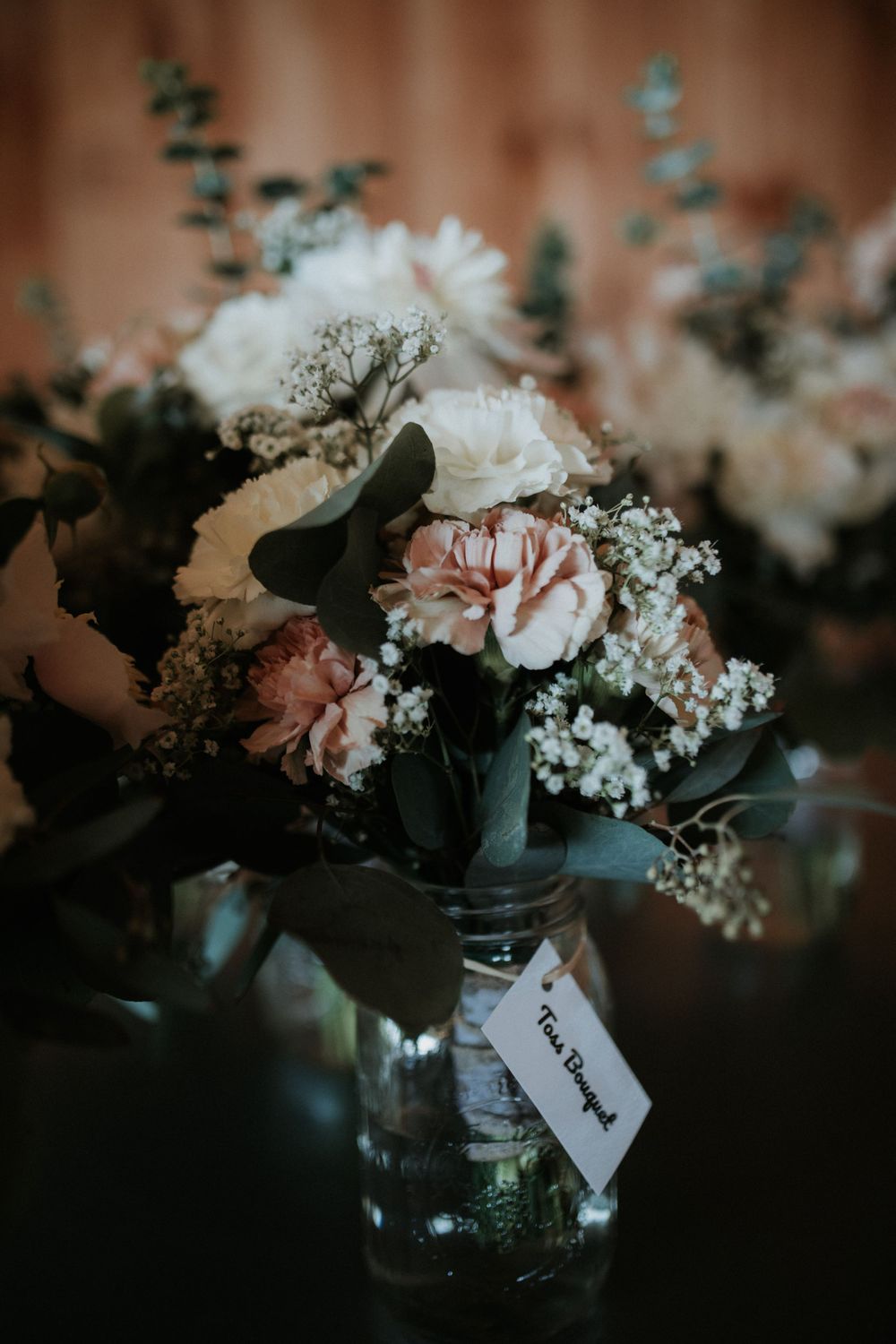 Wedding flowers for a Finger lakes wedding at Wedding table decoration at Climbing Bines – Craft Ale & Hop Farm