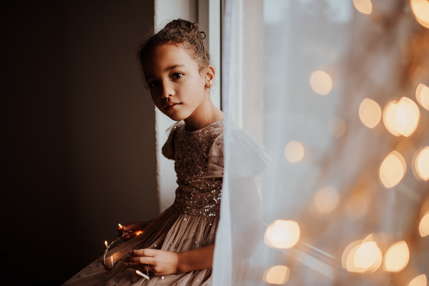 Shooting mit Lichterkette, Weihnachten