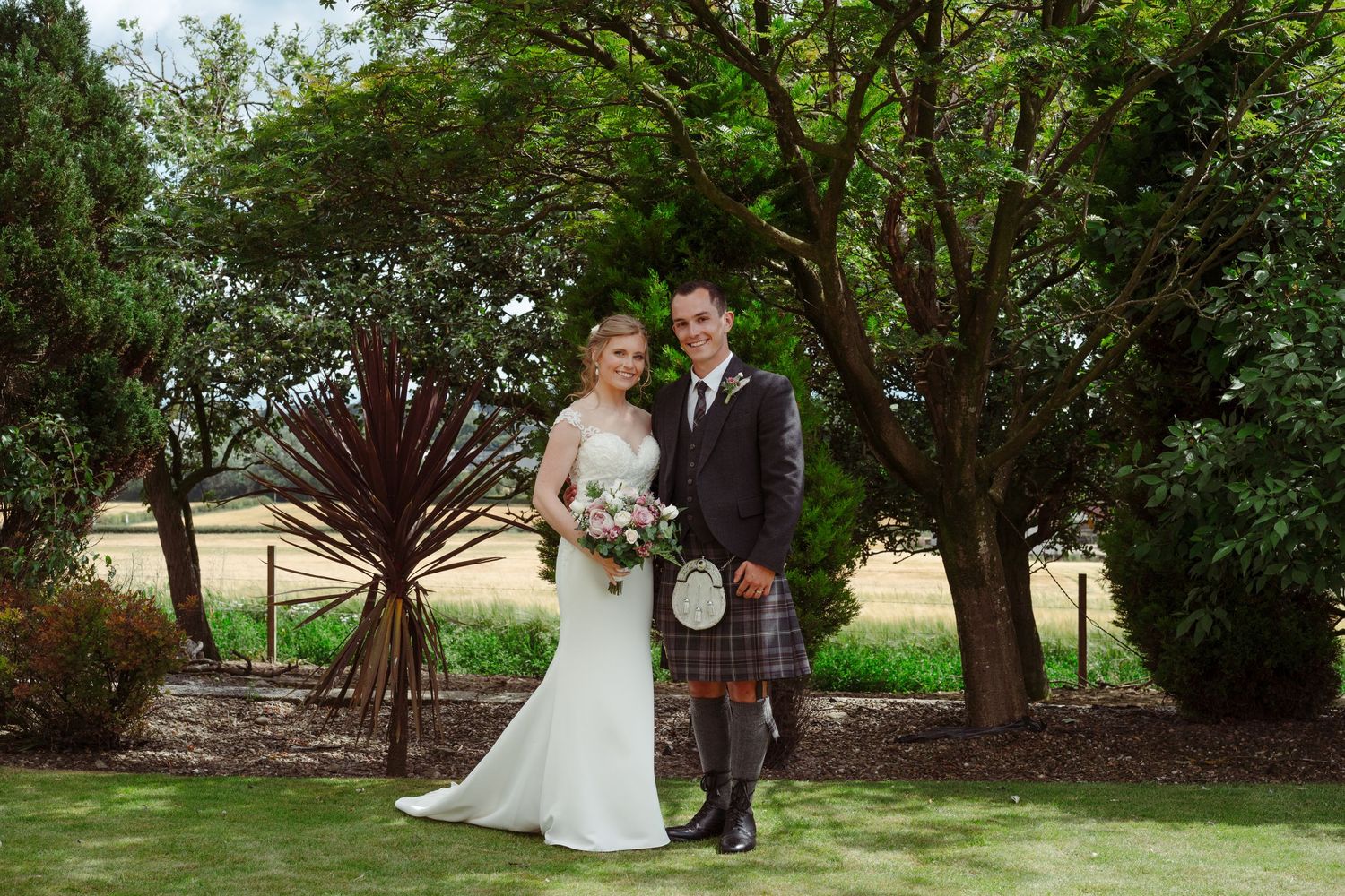 Formal Bridal Portraits at a Farmyard Wedding