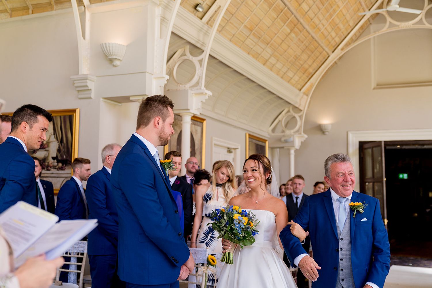 bride and groom meeting at aisle