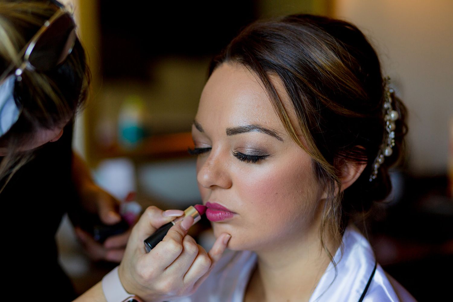 red lip wedding makeup