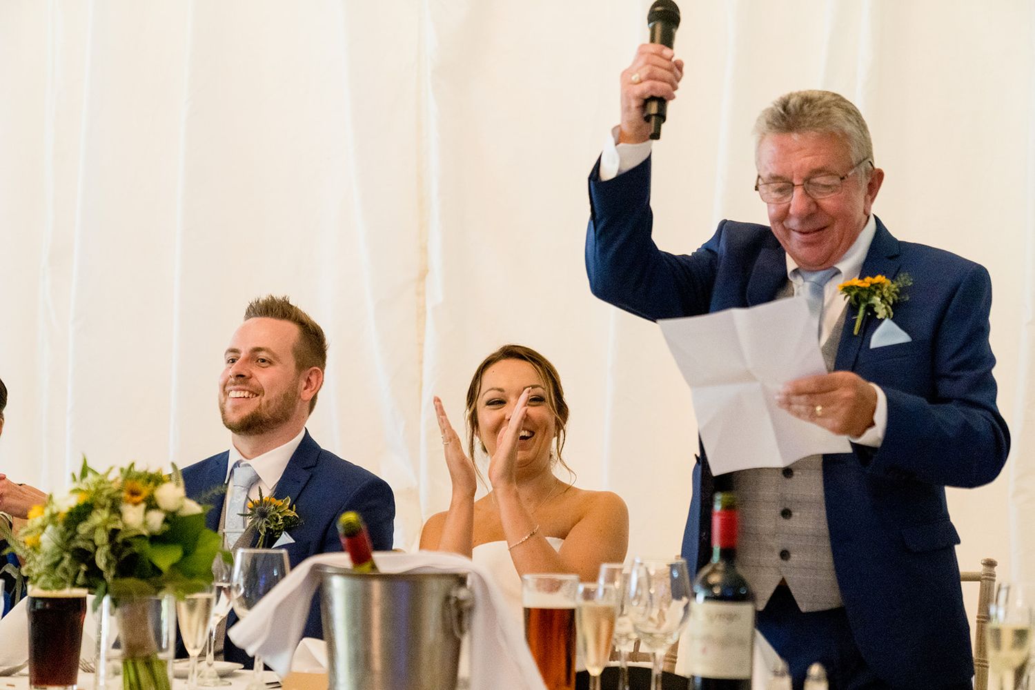 wedding speeches in marquee
