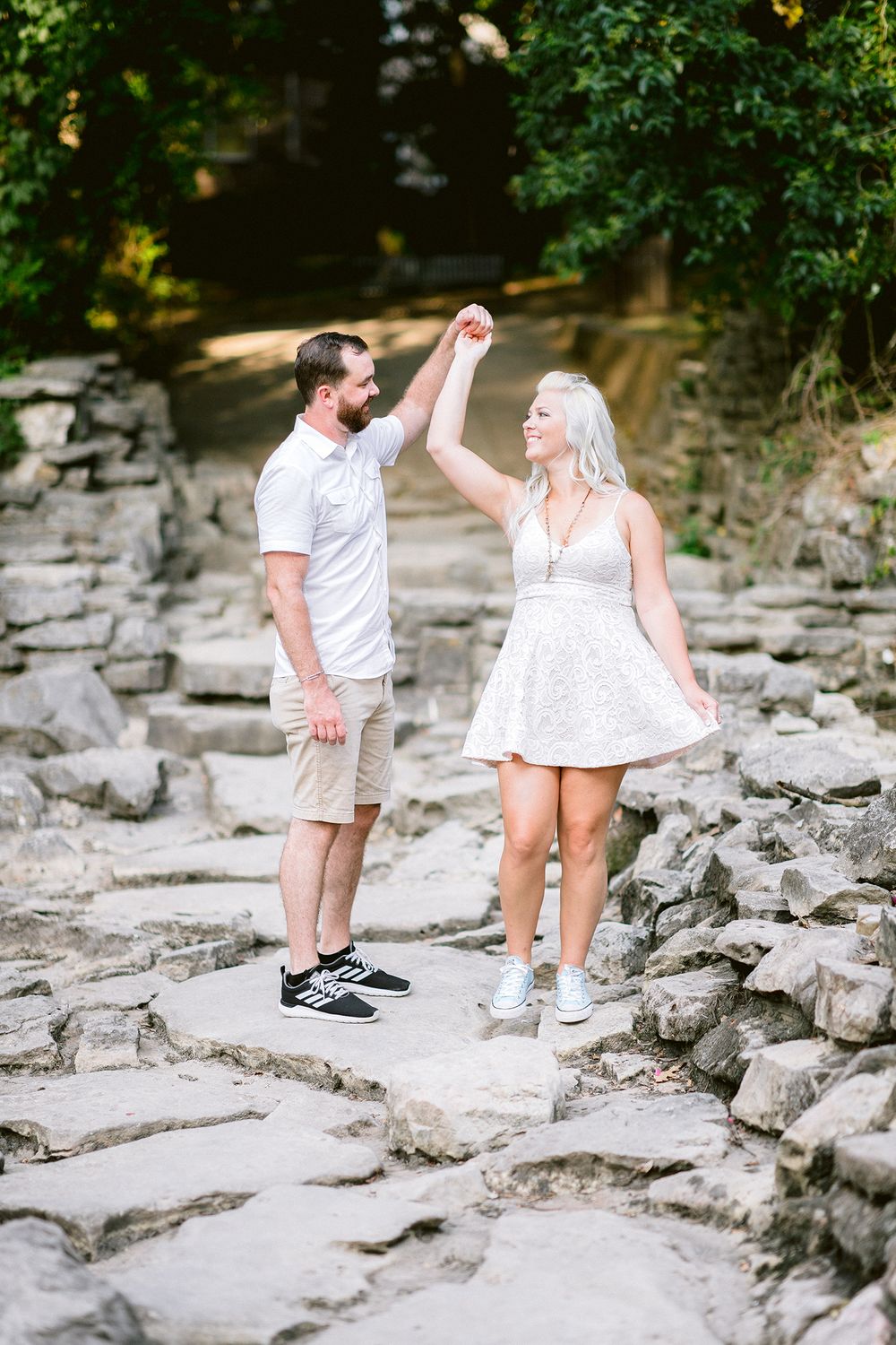 Elizabeth Couch Photography Prairie creek engagement photos waterfall plano bride