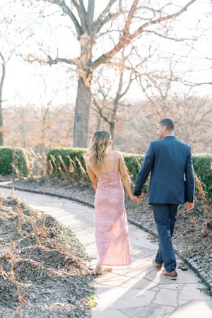 Light and airy film engagement Session at the Rose Gardens and Art Center in Des Moines, Iowa