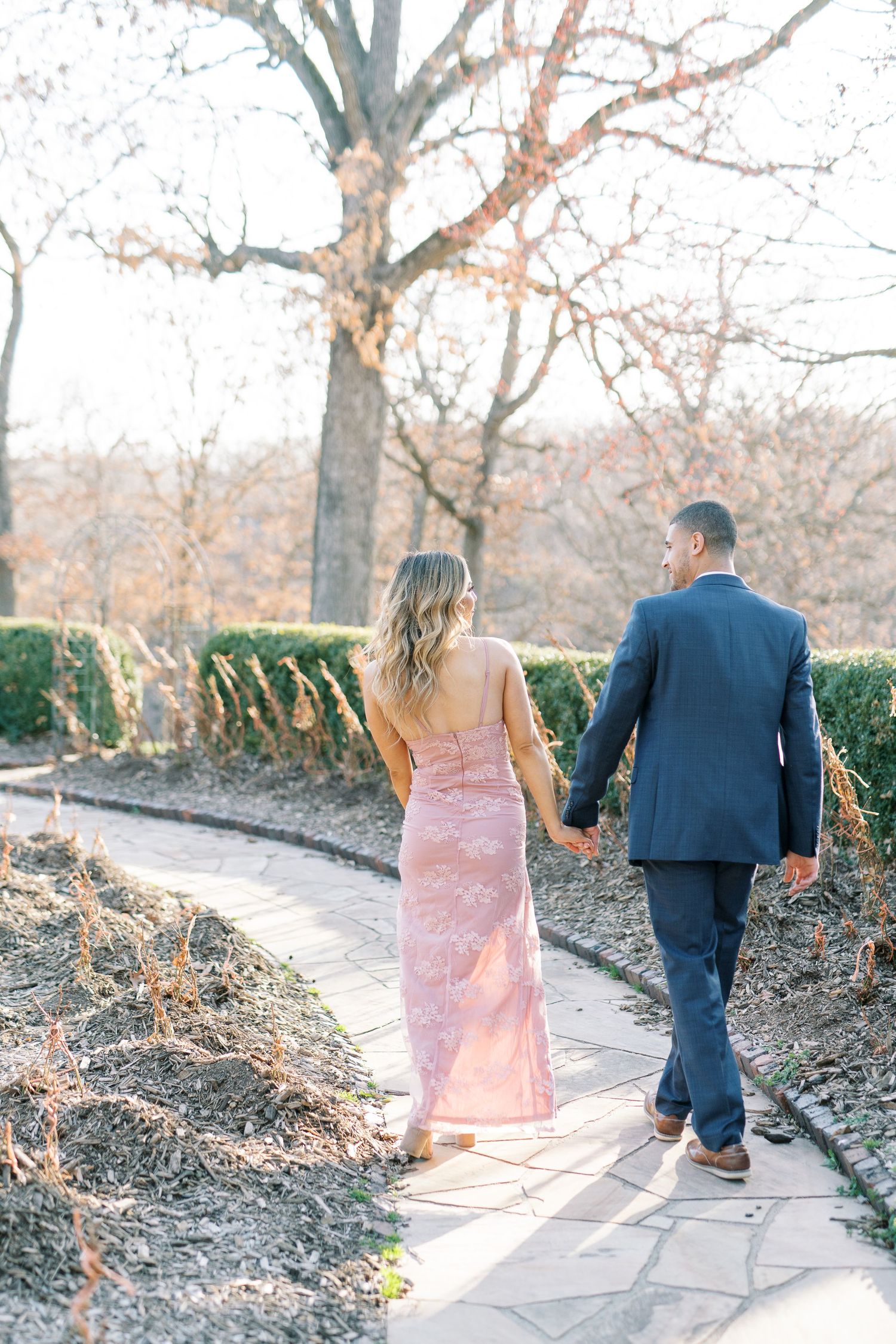 Light and airy film engagement Session at the Rose Gardens and Art Center in Des Moines, Iowa
