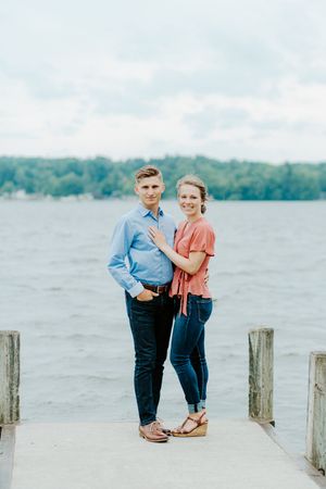 moody romantic engagement at long point state park katie graham photography traveling destination wedding photographer