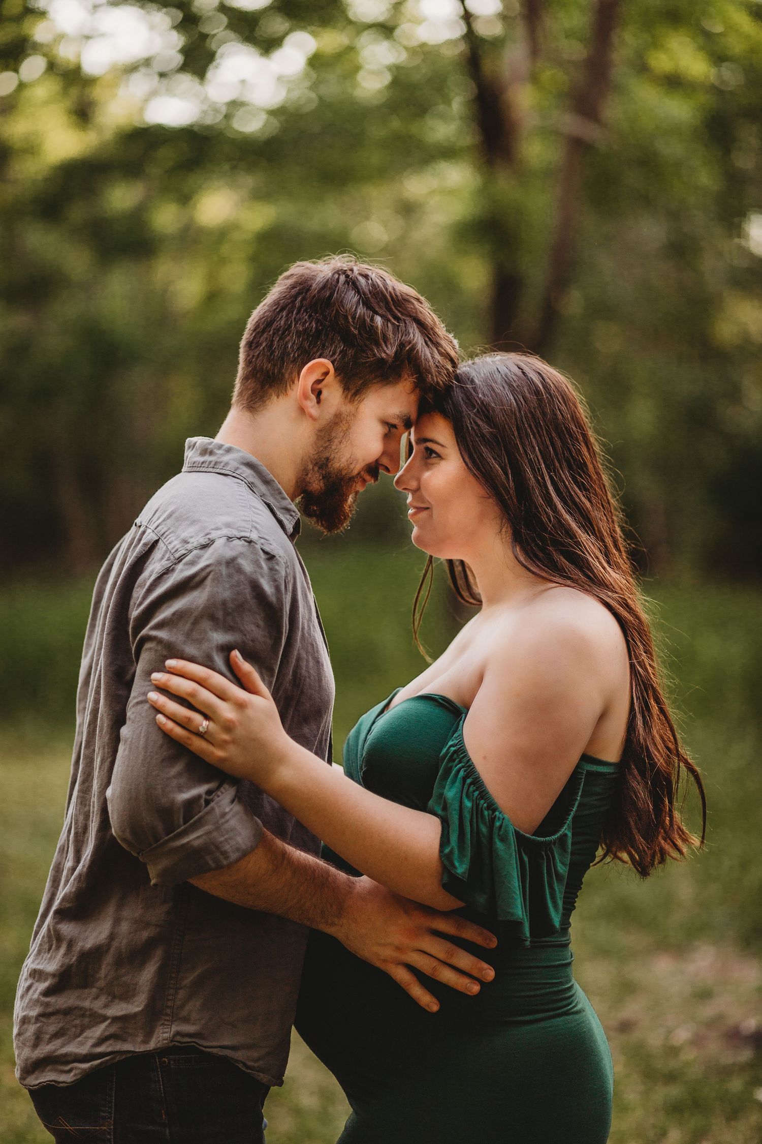 Professional maternity photo outdoors with husband
