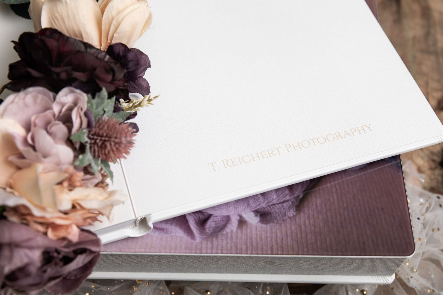 10x10 acrylic album by t. reichert photography for newborn and maternity photographer