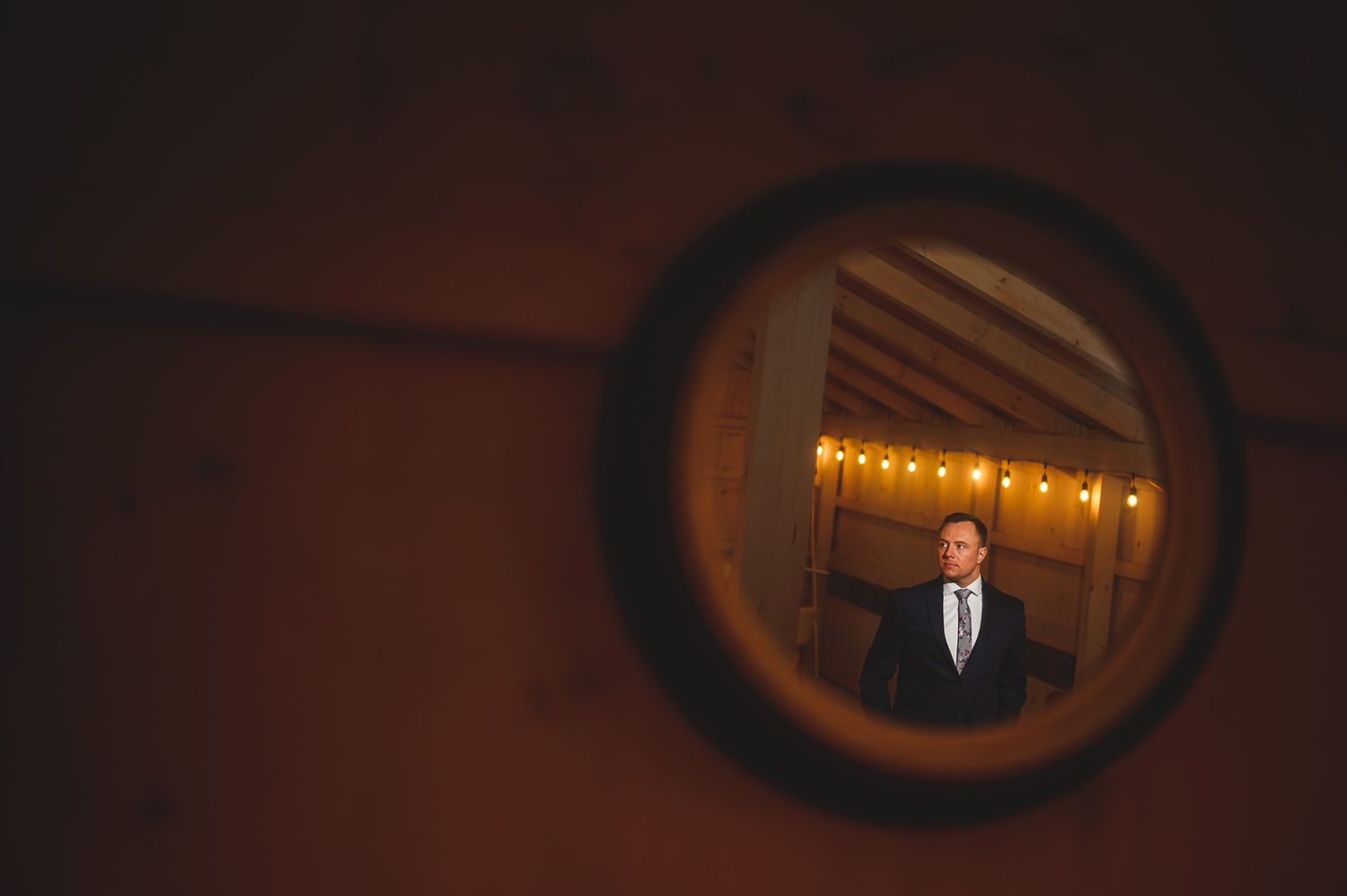 groom mirror portrait at Edel Haus alpaca farm