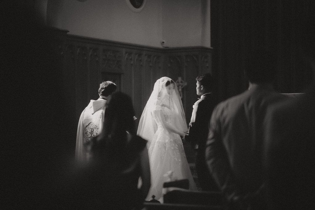 Bride and groom exchanging vows during a romantic outdoor wedding ceremony in Banff | Calgary wedding photographer